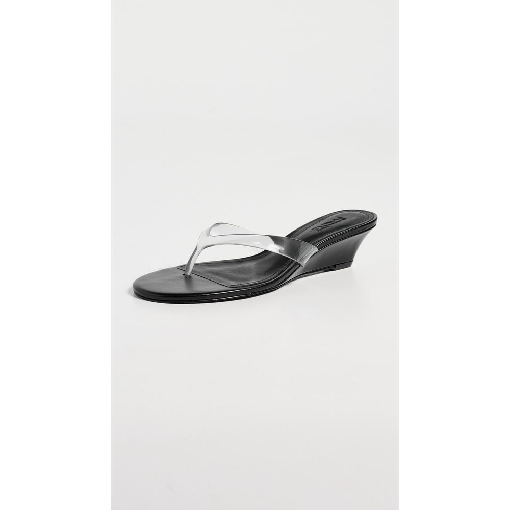 Schutz Roslyn Jelly Wedges in Black in Gray - Picture 1 of 2
